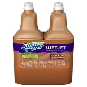Swiffer WetJet Wood Floor Cleaner Refill QuickDry Formula 2 Bottles 1.25L Each